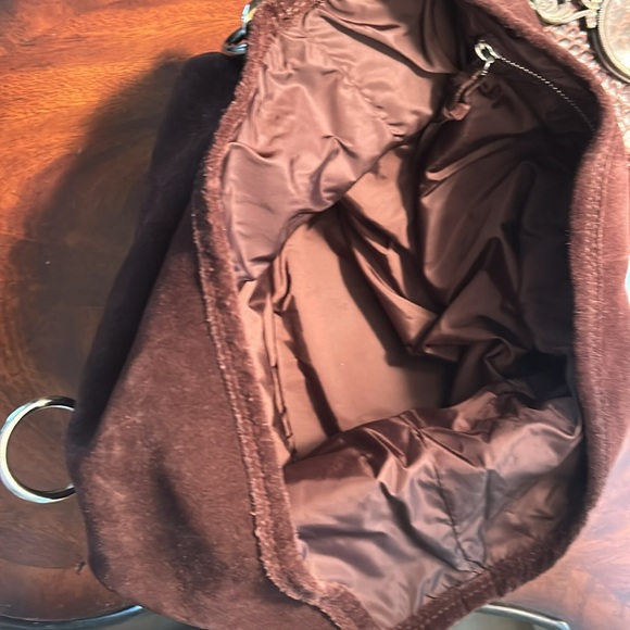 Brand new MIU MIU beautifull chocolate brown suede bag with silver hardware. - Picture 4 of 6